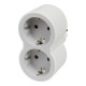 Adaptador EstÁndar 2x2p+t Frontal Bco/gris 16 A