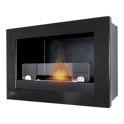 Biochimenea Pared 18x65x45 Treviso Negra Met Neg. Treviso Ru