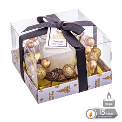 Vela Dec. 6,7cm Vaso Party Combustion 15 Horas Oro Party Jui