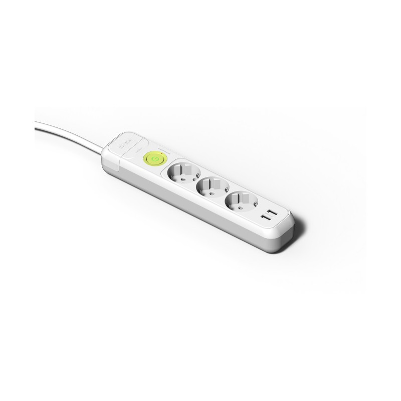Alargador Rittig 3m 4 Tomas Multinorma con USB Blanco
