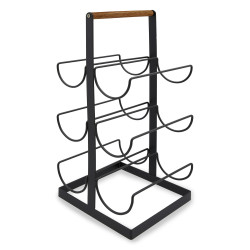 Botellero Vino 20x19x48cm 6 Botellas Quid Met Ebano 7930029