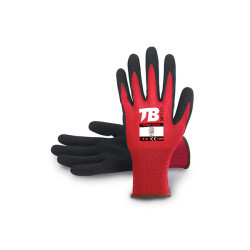 Guante Nylon Rojo Nitrilo Palma T.7