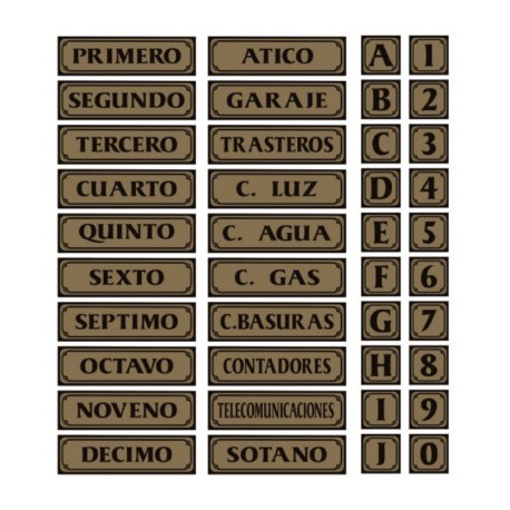 Placa Señal Adh 290x080mm Segundo Alu Oro Superl.