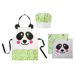 Delantal+gorro+2paÑos Panda Kid -