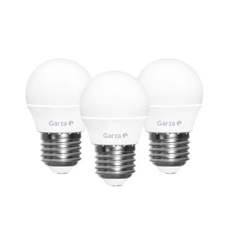 Bombilla Ilumin Esf. Led Garza E27 6w 470lm 3000k 3 Pz