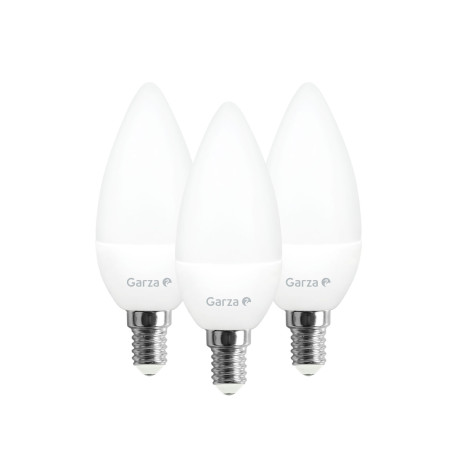 Bombilla Ilumin Vela Led Garza E14 6w 470lm 4000k 3 Pz