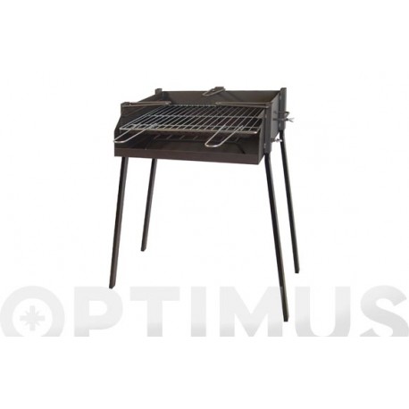 Barbacoa Carbon-leÑa Rectangular Soporte Paellero 60 X 40 X