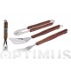 Accesorios Barbacoa Inox - Mango Madera 3 Piezas