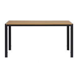 Mesa Aluminio Polywood Negra/madera 150 X 90 Cm