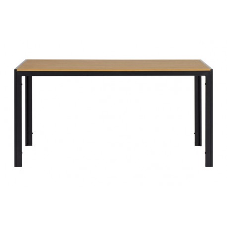 Mesa Aluminio Polywood Negra/madera 150 X 90 Cm