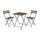 Mesa Madera Metal + 2 Sillas Plegables 55 X 54 Cm
