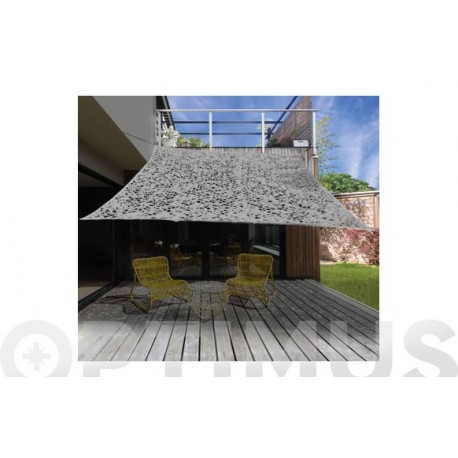 Toldo Vela Sombreo Cuadrado Camuflaje Gris 3x3 M