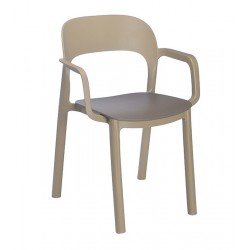 Silla Resina C/braz Chocol Ona -