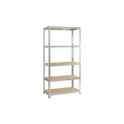 Estanteria Metal Galvanizado 5 Estantes De Madera Sin Tornil