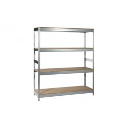 Estanteria Metal Galvanizado 4 Estantes Madera Sin Tornillos