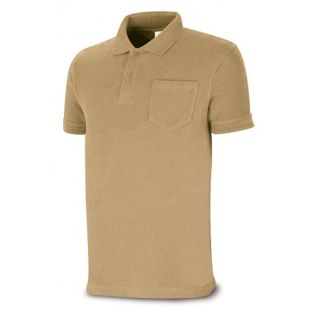 Polo C/bolsillo M/corta Beige L