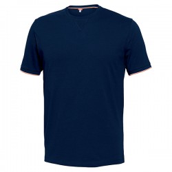 Camiseta Algodon M/cort Azul S
