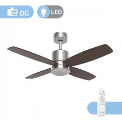 Ventilador Techo Inox/negro 4 Aspas Motor Dc 55 W