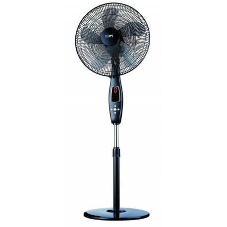 Ventilador Pie C/mando Negro 60w 130 Cm