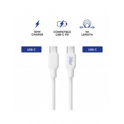 Cable Cargador Usb "c" Salida "c" 20w 1 Metro Blanco