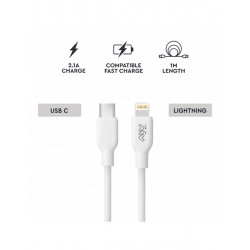 Cable Cargador Usb "c" Salida Ligtining 20w 1 Metro Blanco