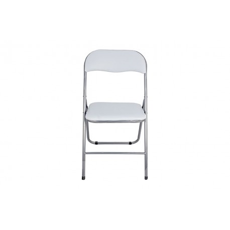 Silla Plegable Blanca Con Asiento Acolchado