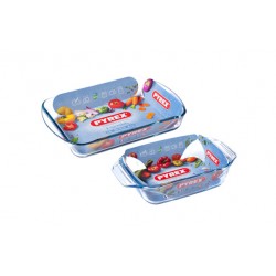 Bandeja Vidrio Horno Pyrex Set 2 Uds 35 X 23 Cm / 27 X 17 Cm