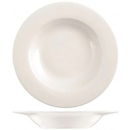 Plato New Bone China Ala Blanco Hondo-21 Cm