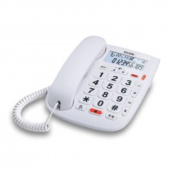 Telefono Con Cable Teclas Grandes Con Display Blanco