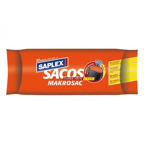 Saco Basura 120 L (10 Uds) Makrosac Cierra Facil 4 Asas 87x1