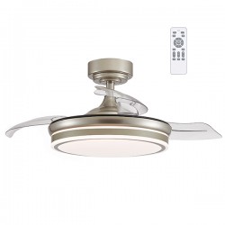 Ventilador Techo Led Aspas Pleg. Niquel 35 W