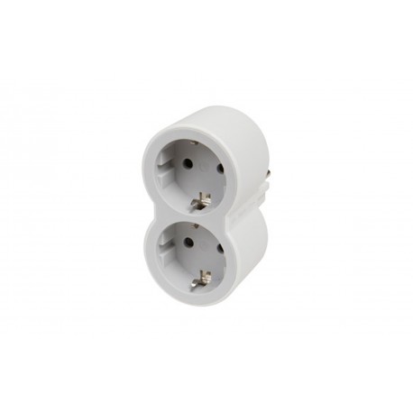 Adaptador Frontal Doble 10/16a Entrada Horizontal Blanco/gri