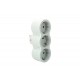 Adaptador Frontal Triple 10/16a Entrada Vertical Blanco/gris