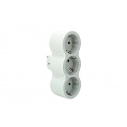 Adaptador Frontal Triple 10/16a Entrada Vertical Blanco/gris
