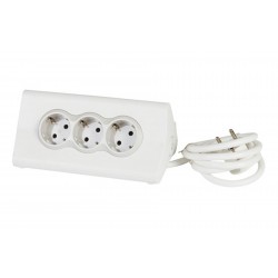 Base Multiple Con Soporte Tablet 1,5m 3 Tomas + Usb A Blanco