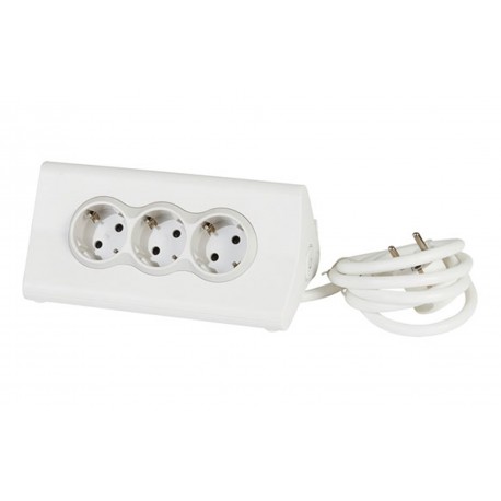 Base Multiple Con Soporte Tablet 1,5m 3 Tomas + Usb A Blanco