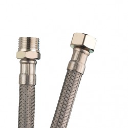 Conexion Flexible Acero Inox Macho 1/2" - Hembra 1/2" 25 Cm