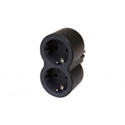 Adaptador Frontal Doble 10/16a Entrada Horizontal Negro