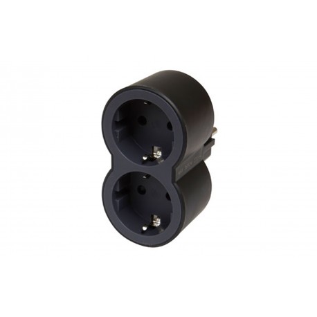 Adaptador Frontal Doble 10/16a Entrada Horizontal Negro