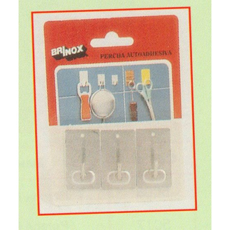 Percha Adhesiva Acero Inox 7026 Blister 3 Pzas.