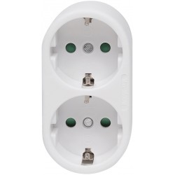 Clavija Adaptador Dob Schuko Tt Front 16a Bl 4,8 Mm