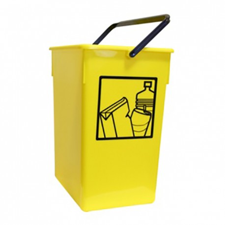 Cubeta Reciclar 20 X 28 X 34 Cm Con Asa 15 L Amarillo