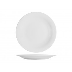 Plato Porcelana Grabado Blanco Llano-27 Cm