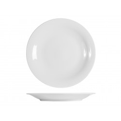 Plato Porcelana Grabado Blanco Presentacion-31 Cm