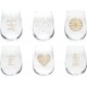 Vasos Decorados Surtidos Set 6 Uds Oro