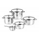 Bateria Inox Optima Tapa Cristal 5 Piezas