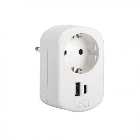 Clavija Adaptador Combi Usb A + C -