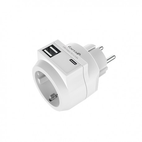 Cargador Adaptador 2 Usb + 1 Usb C -