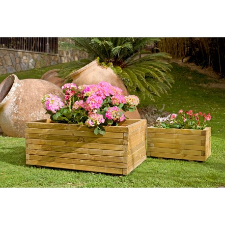 Jardinera De Madera Rectangular Gaia + Geotextil 100 X 50 X