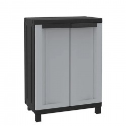 Armario Resina Medio 2 Puertas Negro Gris Twist Black 68 X 3